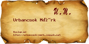 Urbancsok Márk névjegykártya